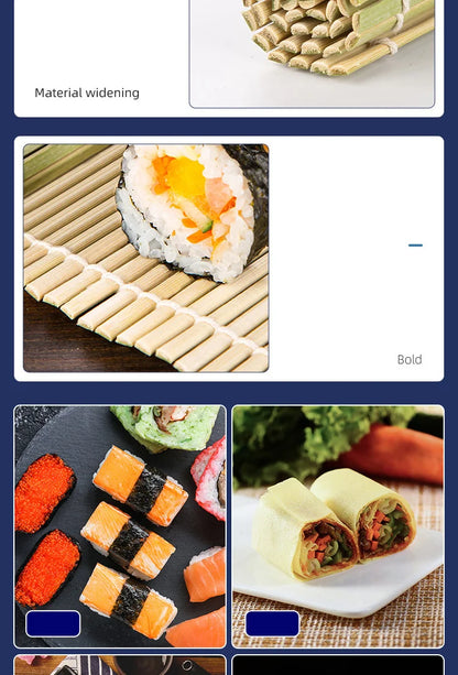 DIY Bamboo Sushi Maker Rolling Mat – Sushi Tools Rice Roller Hand Maker Kitchen Gadget
