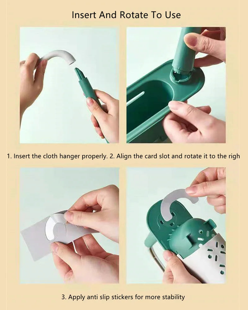 Telescopic Sink Shelf – Adjustable Kitchen Sink Organizer Soap & Sponge Holder Drain Rack