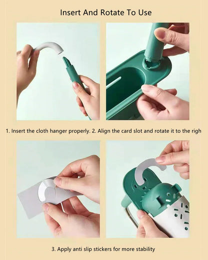 Telescopic Sink Shelf – Adjustable Kitchen Sink Organizer Soap & Sponge Holder Drain Rack