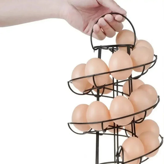 Iron Egg Holder Rack, Spiral Design Countertop Egg Storage Stand for Kitchen & Dining