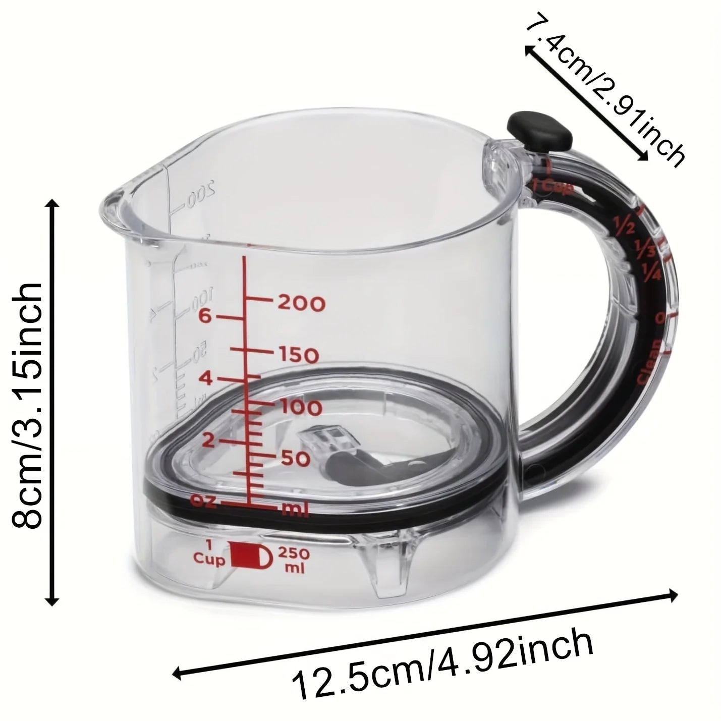 4-in-1 Adjustable Measuring Cup – Multifunctional Kitchen Measuring Cup with Scraper-Style Seal Base for Cooking and Baking