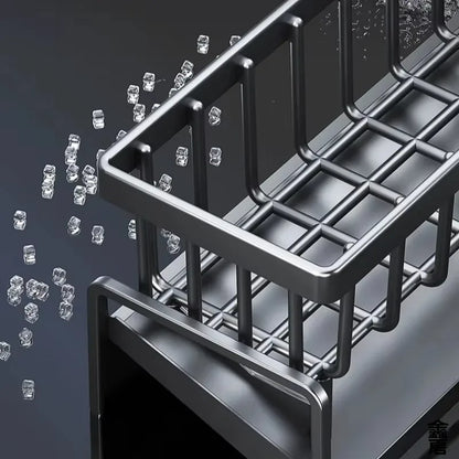 Compact Tap-Mounted Spice Shelf, Sink Organizer with Drainage Rack for Utensils & Kitchen Accessories