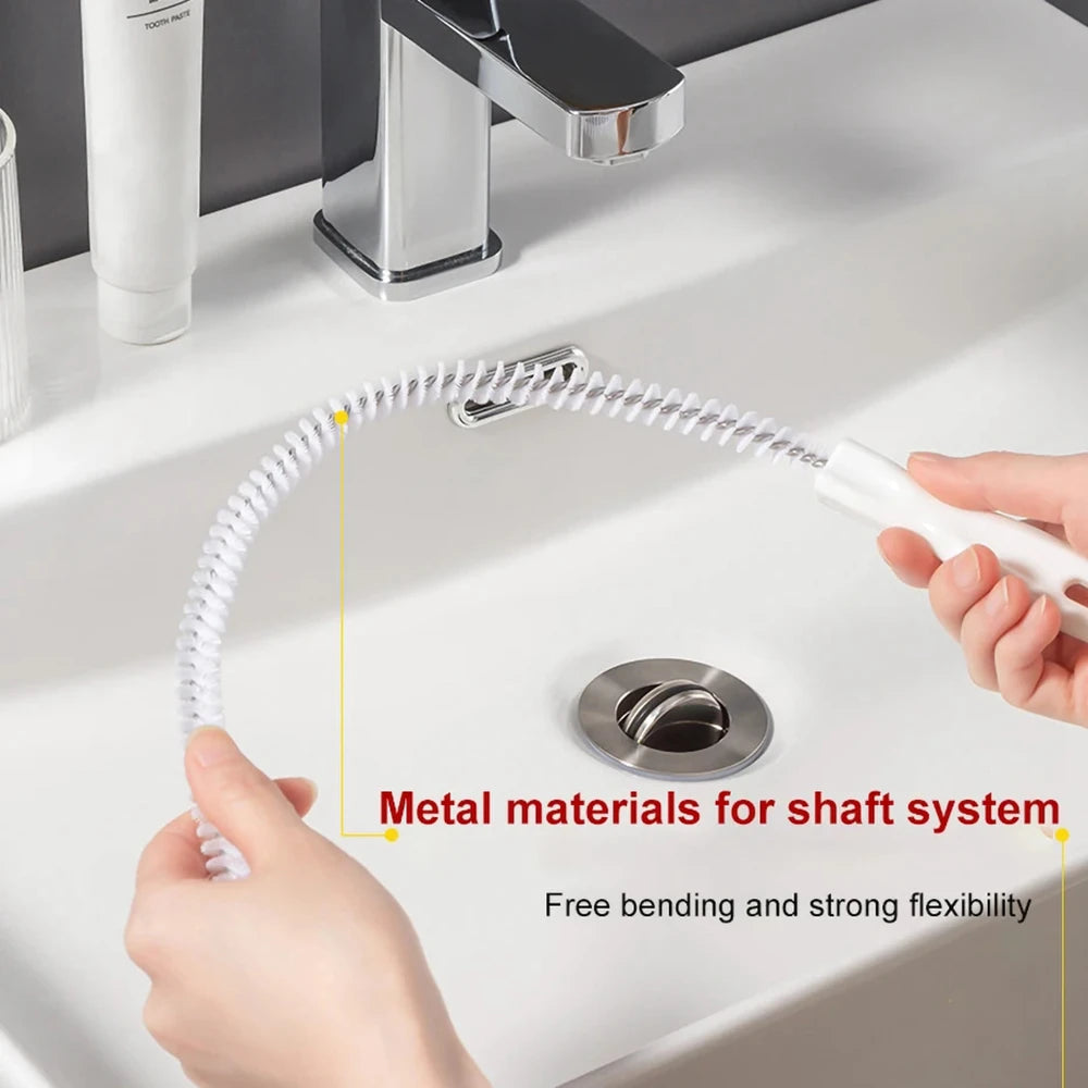 Pipe Dredging Brush – Flexible Drain Cleaner for Bathroom Hair, Sink & Sewer Clog Removal