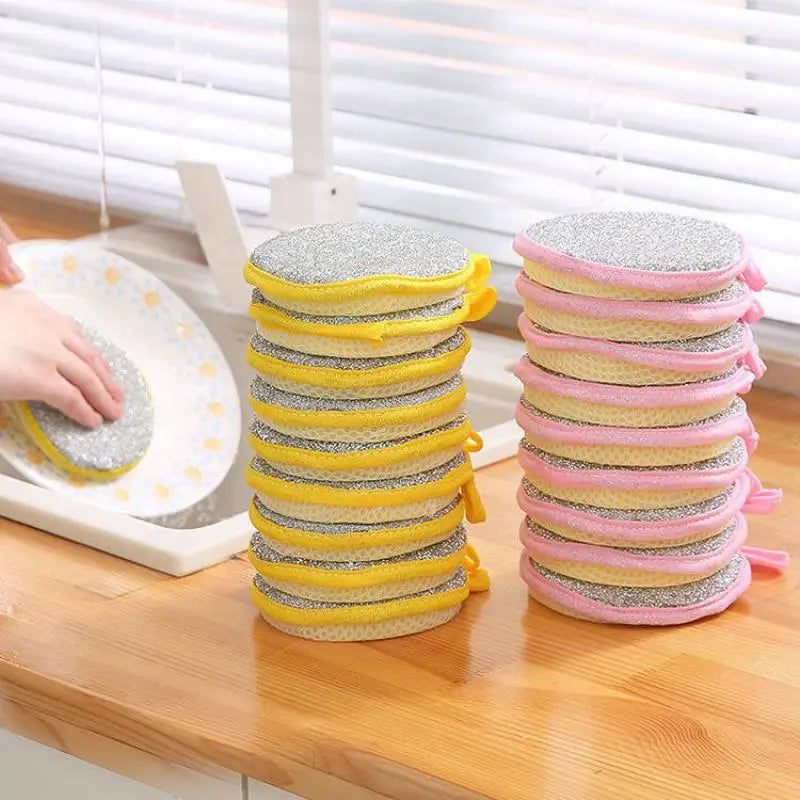 Double-Sided Dishwashing Sponge – Reusable Dish Wash Sponge for Pans, Pots, and Kitchen Cleaning