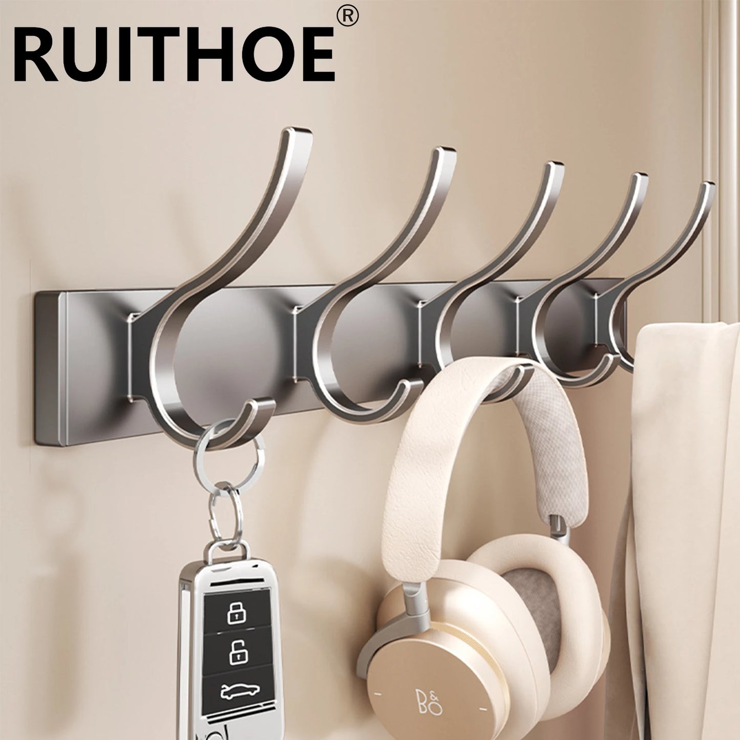 Adhesive Wall Clothes Hooks – No-Drill Bathroom Towel & Door Back Hanging Hooks