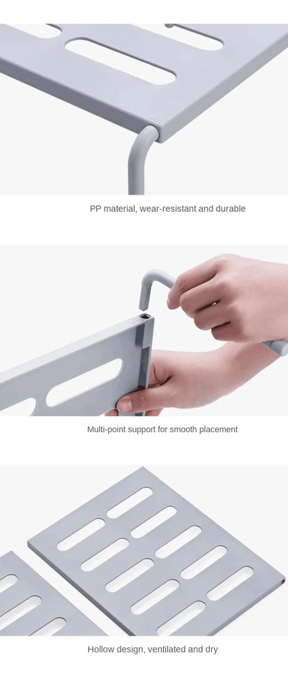 Adjustable ABS Shoe Rack Organizer, Extensible Telescopic Shoe Hanger for Wardrobe & Cabinet Storage