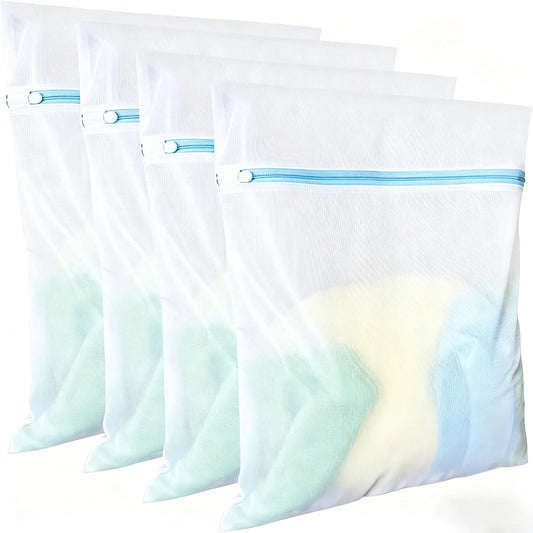 Laundry Bags Set for Delicates, 3/4-Piece Fine Mesh Wash Bags for Lingerie, Shirts and Clothes Protection
