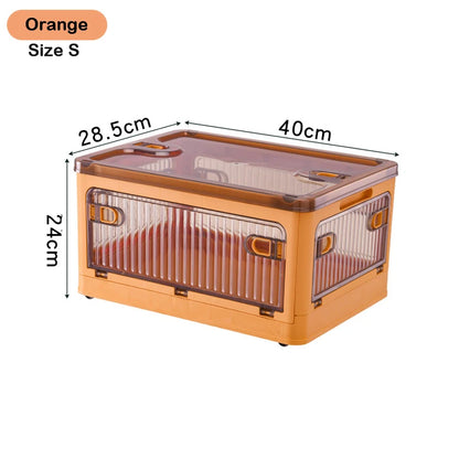 Foldable Storage Box with Wheels, Stackable Closet Organizer for Clothes, Quilts, Toys & Books