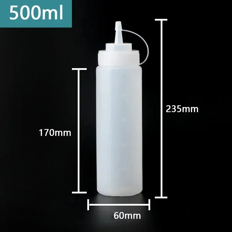 Large Squeeze Condiment Bottles with Nozzles – Ketchup, BBQ Sauce, Olive Oil Dispenser Squeeze Bottles Kitchen Gadget