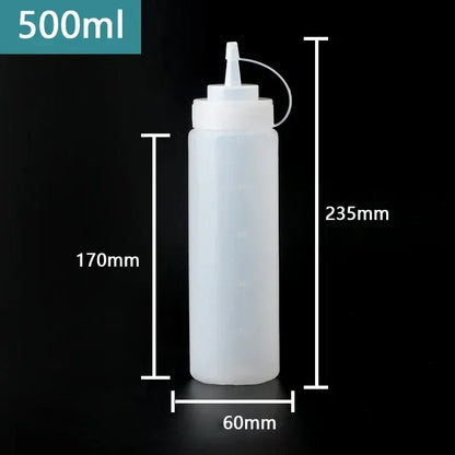 Large Squeeze Condiment Bottles with Nozzles – Ketchup, BBQ Sauce, Olive Oil Dispenser Squeeze Bottles Kitchen Gadget