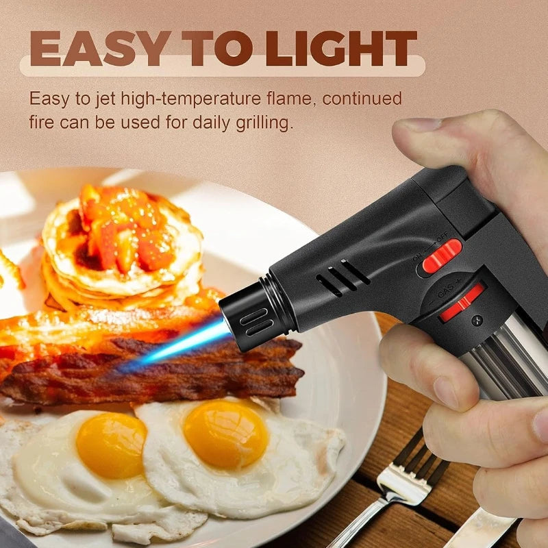 5Pack High Jet Flame Torch Lighter Transparent Body Design Butane Gas Refillable Adjustable Butane Jet Flame Ignition Tool