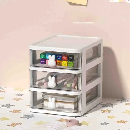 2–5 Layer Clear Stacking Drawer Organizer – Multi-Tier PP Storage Box Modular Desktop System for Office & Beauty Products