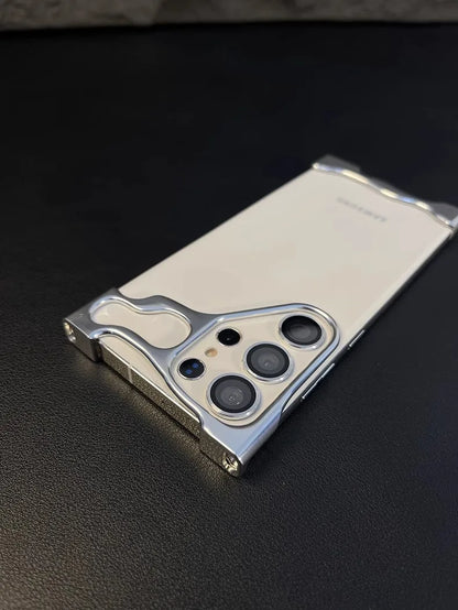 For Samsung Galaxy S25 Series Phone Case Aluminum Alloy Bumper with Lens Film and Corner Protection