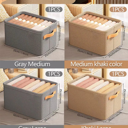 Thickened Foldable Clothes Storage Box – Versatile Closet & Drawer Organizer with Reinforced Handles