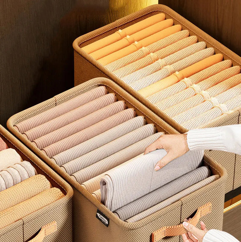 Thickened Foldable Clothes Storage Box – Versatile Closet & Drawer Organizer with Reinforced Handles