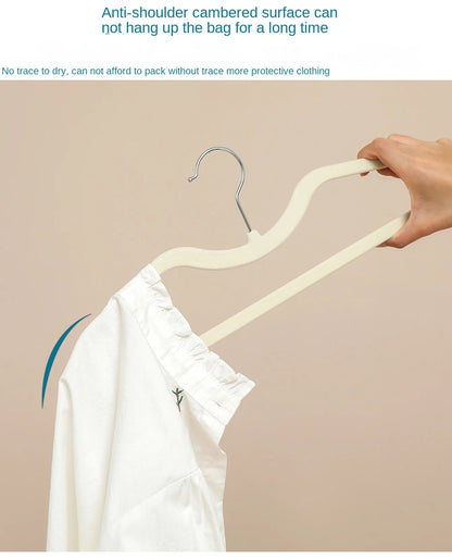 10PCS Flocking Plastic Clothes Hangers – Space-Saving Anti-Slip Short Neck Drying Hangers