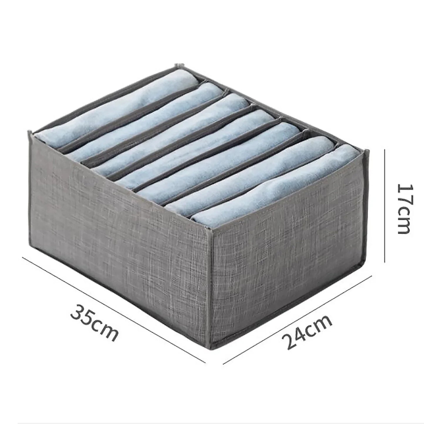Wardrobe Clothes Organizer Storage Box – Foldable & Washable Jeans and T-Shirt Drawer Organizer