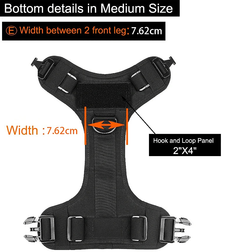 Tactical Dog Harness and Leash Set for Large and Medium Dogs, Military-Style Training Vest for German Shepherd, Golden Retriever, and Working Breeds