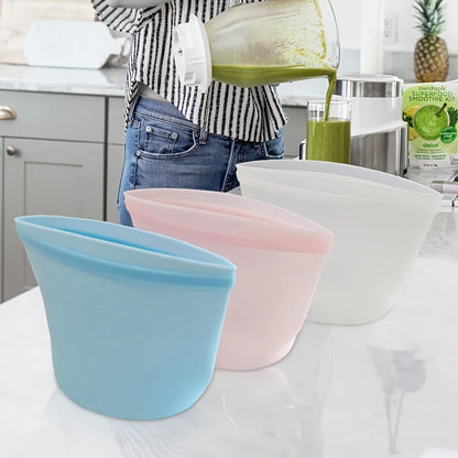 Silicone Food Containers – Reusable Leakproof Ziplock Storage Bags for Fridge and Freezer