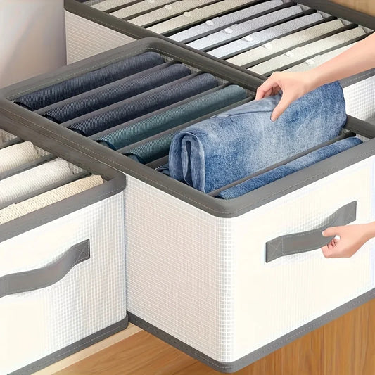 Foldable Fabric Drawer Organizers with Handles – Multi-Compartment Storage Boxes for Clothes & Bedding