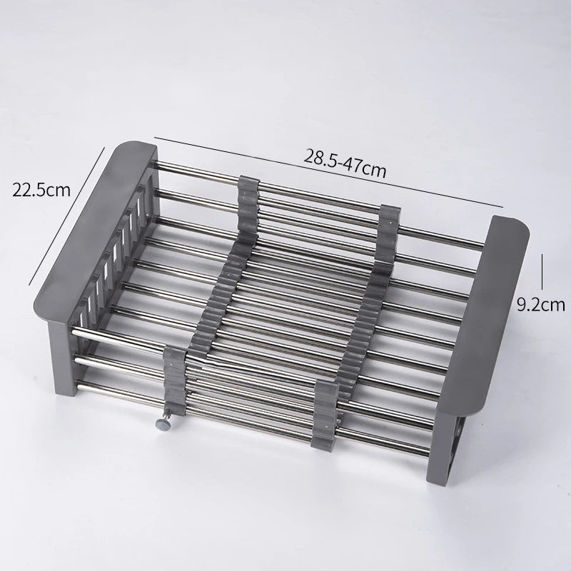 Roll-Up Triangle Dish Drying Rack – Foldable Stainless Steel Sink Corner Organizer for Sponge & Rag