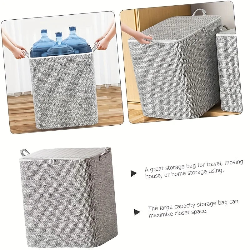 Extra Large Storage Chest with Lid – Heavy-Duty Non-Woven Fabric Organizer for Clothes & Bedding