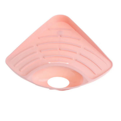 Multifunctional Kitchen Sink Triangle Storage Rack – Sponge Drainage Shelf & Utensil Organizer
