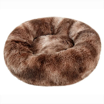 Round Plush Pet Bed for Dogs and Cats, Super Soft Winter Sleeping Bed in 6 Sizes (40–90cm), Warm Calming Cushion for Small, Medium, and Large Pets