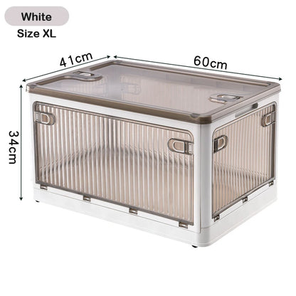 Foldable Storage Box with Wheels, Stackable Closet Organizer for Clothes, Quilts, Toys & Books