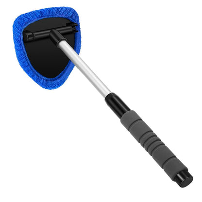 Telescopic Car Window Windshield Cleaning Brush Set – Microfiber Glass Cleaner Mist Scraper Eliminator