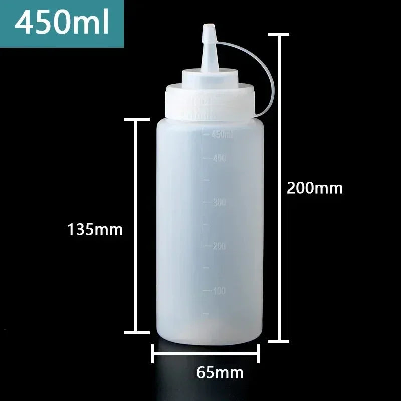 Large Squeeze Condiment Bottles with Nozzles – Ketchup, BBQ Sauce, Olive Oil Dispenser Squeeze Bottles Kitchen Gadget