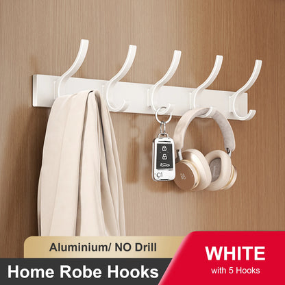 Adhesive Wall Clothes Hooks – No-Drill Bathroom Towel & Door Back Hanging Hooks