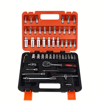 Stainless Steel Car Repair Tool Kit, Socket Set for Off-Road Motorcycle and Automotive Maintenance