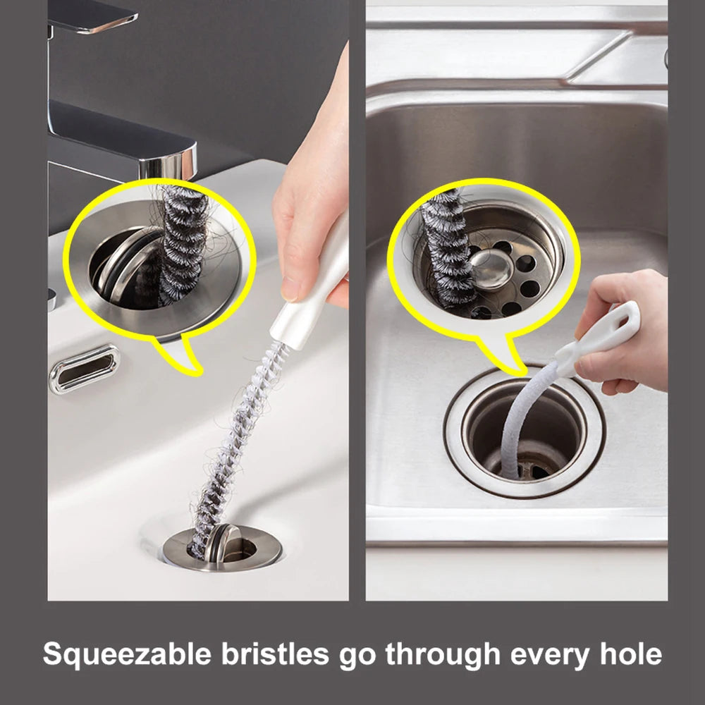 Pipe Dredging Brush – Flexible Drain Cleaner for Bathroom Hair, Sink & Sewer Clog Removal