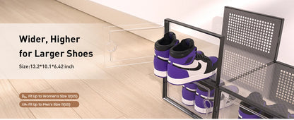 Clear Stackable Shoe Storage Boxes, Large Sneaker Organizer Containers, Shoe Rack Alternative