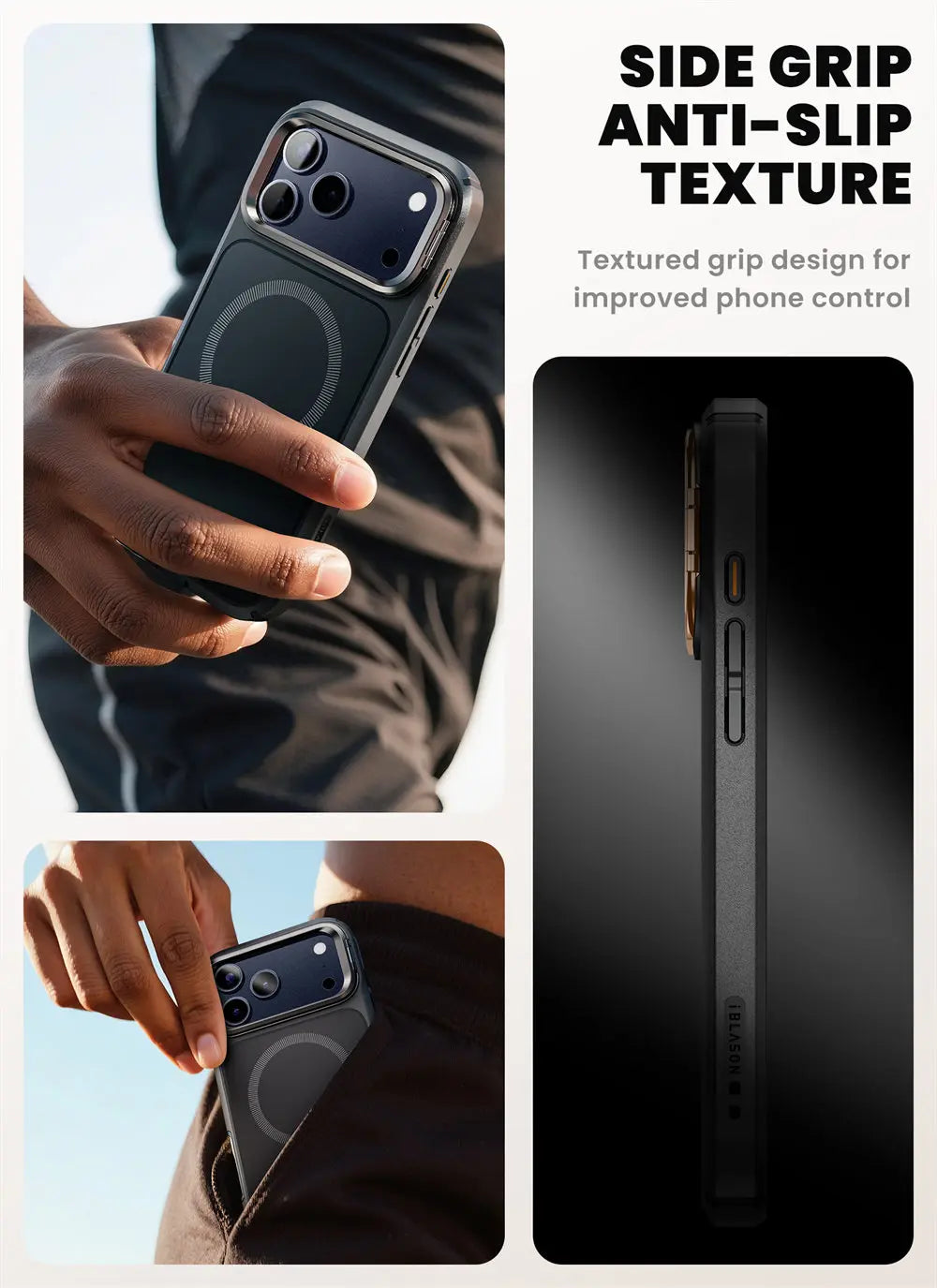 For iPhone 17 Pro Max Case 6.9" I-BLASON Are Flip Full-Body Magnetic Phone Case with Tempered Glass Screen Protector & Stand