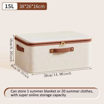 Zippered Storage Box with Lid – Large Capacity Foldable Clothing Organizer for Bedroom & Wardrobe