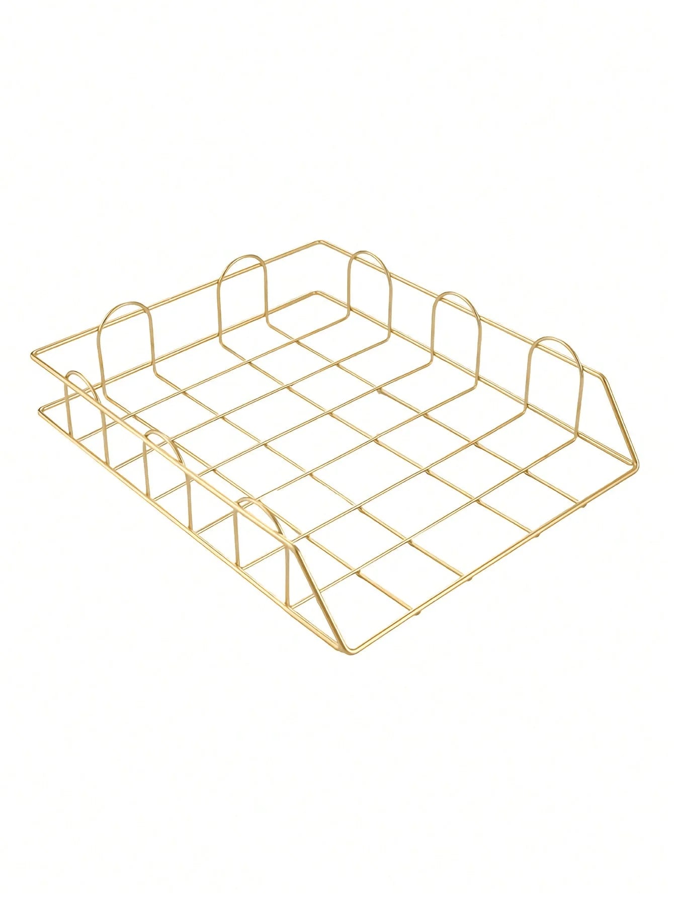 Metal Desktop File Organizer, Stackable Horizontal Letter Tray Paper Holder for Office & Home