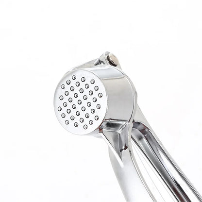 Stainless Steel Garlic Press Crusher & Mincer, Manual Garlic Smasher Squeezer Kitchen Grinding Tool