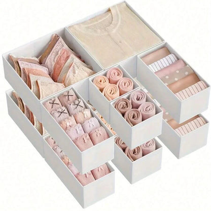 Foldable Underwear Organizer Set (6/12PCS) – Hard Storage Boxes for Bras, Socks & Drawer Closet Organization