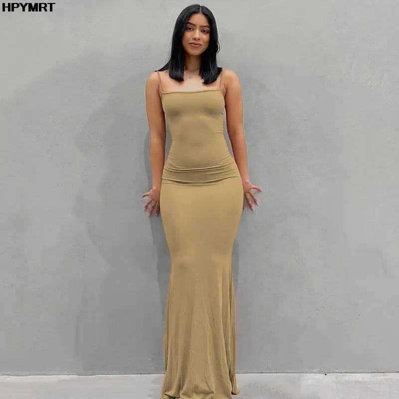 Women’s Satin Slip Maxi Dress Sleeveless Backless Bodycon Gown, Elegant Slim Fit Party Evening Dress for Spring and Special Occasions