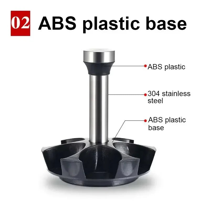 Kitchen Rotating Spice Bottle Set, Glass Seasoning Storage Jars with Rack for Salt, Sugar, Pepper & Spices