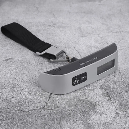Portable Digital Luggage Scale with LCD Display, 50kg / 110lb Electronic Hanging Suitcase Scale, Travel Baggage Weight Checker with Temperature Display