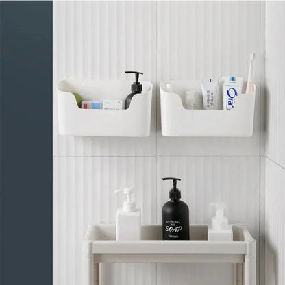 Wall-Mounted Adhesive Storage Rack – Multifunctional Cabinet Door & Under-Sink Organizer for Kitchen & Bathroom