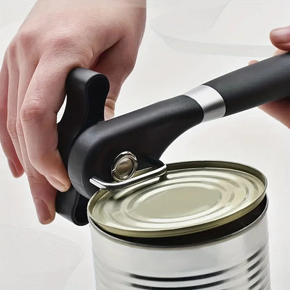 Plastic Hand-Actuated Can Opener – Safety Side-Cut Manual Can Opener with Easy Grip Handle