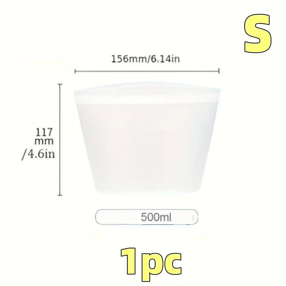Silicone Food Containers – Reusable Leakproof Ziplock Storage Bags for Fridge and Freezer