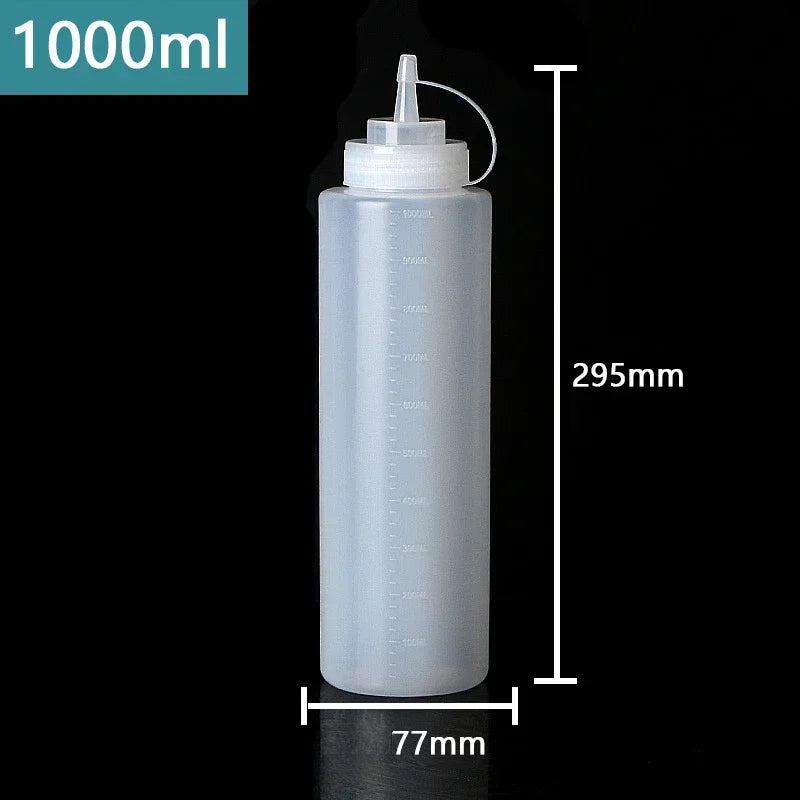 Large Squeeze Condiment Bottles with Nozzles – Ketchup, BBQ Sauce, Olive Oil Dispenser Squeeze Bottles Kitchen Gadget