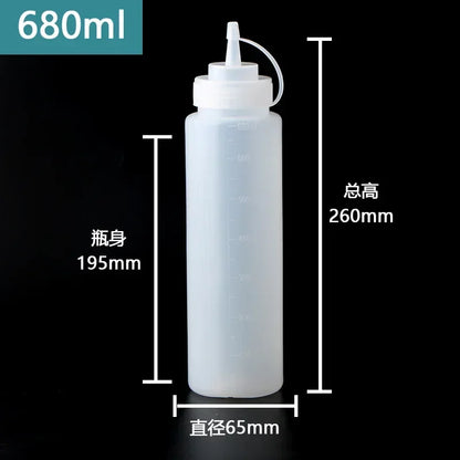 Large Squeeze Condiment Bottles with Nozzles – Ketchup, BBQ Sauce, Olive Oil Dispenser Squeeze Bottles Kitchen Gadget