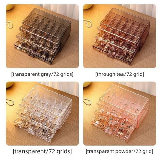 Clear Multi-Layer Jewelry Organizer – Large Capacity Drawer-Style Storage Box for Rings, Earrings & Necklaces