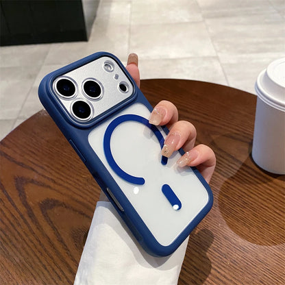 Luxury Transparent Magnetic Case For iPhone 17 Series For Magsafe Wireless Charging Clear Hard Acrylic Shockproof Cover